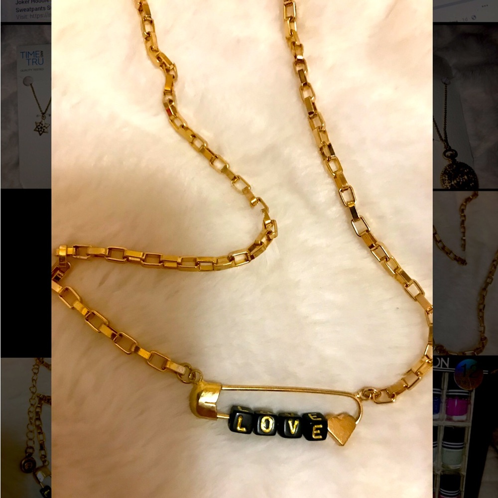 Close-pin Love Bead Necklace